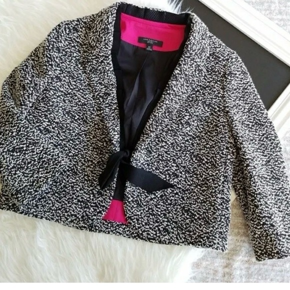 Ann Taylor Monochrome Textured Blazer - Picture 4 of 8